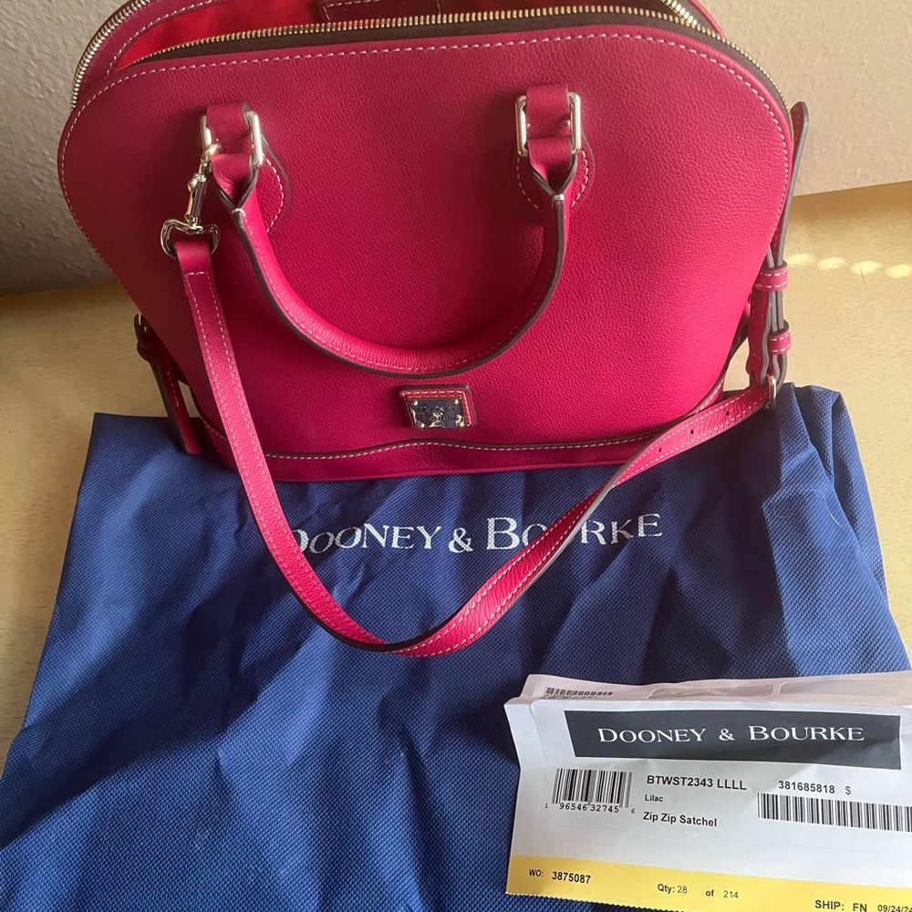 Dooney & Bourke Pink Satchel Bag with Dome Shape ( rarely used )